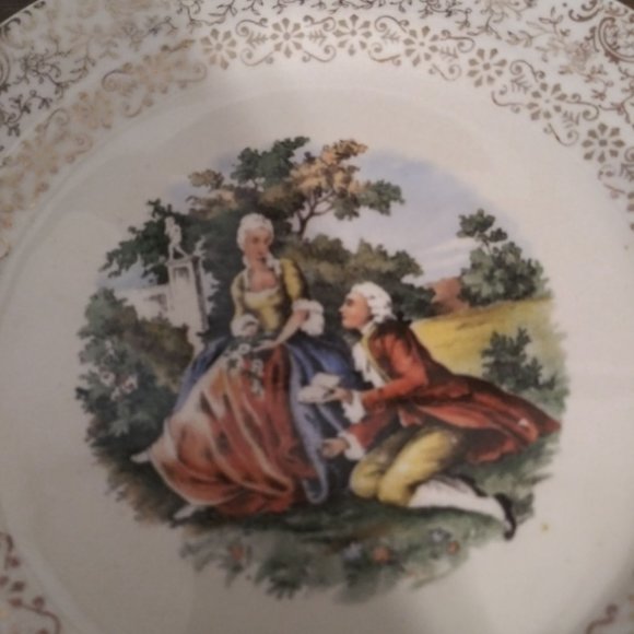 Cronin China Co. Dancing Colonial Couple Bread and - Picture 2 of 3